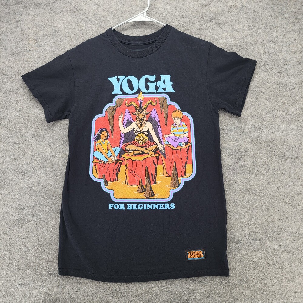 Steven Rhodes Shirt Mens Small Short Sleeve Black Yoga For Beginners